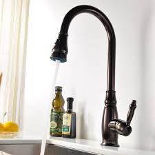 Oil Rubbed Bronze Solid Brass Kitchen Faucet Mixer Tap Swivel High Arc Gooseneck Spout With Pull Out Spray Pull Down Sprayer Brass Kitchen Mixer Tapkitchen Faucet Aliexpress