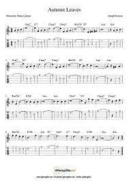 Autumn Leaves Nota Tab Gitaregitim Net Ucretsiz Notalar Notalara Dokulmus Muzik Muzik Notalari