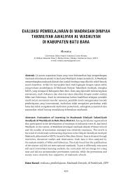 Contoh sk pengangkatan bendahara madrasah diniyah guru paud. Pdf Evaluasi Pembelajaran Di Madrasah Diniyah Takmiliyah Awaliyah Al Washliyah Di Kabupaten Batu Bara