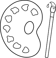 Palette And Paint Brush Line Art Free Clip Art Free Clip Art Pallet Painting Free Art