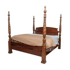 Hadleigh rice carved queen poster bed. Lot Art Kincaid Carved Wood King Size Poster Bed Frame