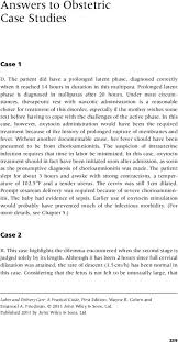 Answers To Obstetric Case Studies Labor And Delivery Care Wiley Online Library