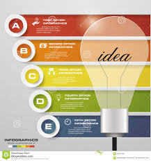 Design Business Chart 5 Steps Diagram In Light Bulb Shape