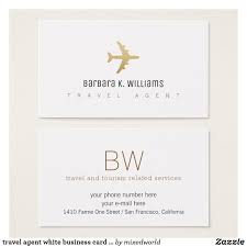 It could also be accomplished with graphics showing highly recognizable landmarks. Travel Agent White Business Card With An Airplane Zazzle Com White Business Card Travel Business Cards Travel Agent Business Cards