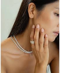 Shop Bearfruit Jewelry Sterling Silver Sabrina Paved Band Ring Size 7