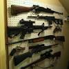 A wall gun rack is a gun rack mounted on the wall. 1