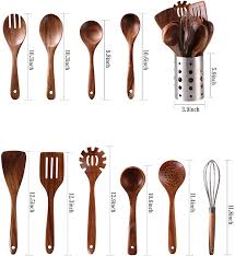 Maybe you would like to learn more about one of these? Amazon Com Wooden Utensils For Cooking Nayahose 10 Pcs Teak Wooden Cooking Spoons And Spatula For Cooking Including Spoon Ladle Fork 10 Home Kitchen