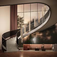 Axis Vertical Suspended Led Lighting Around Modern Spiral Staircase Home Stairs Design Stairs Design Modern Stairs Design Interior