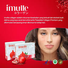 SUPLEMEN KECANTIKAN IMUTTE COLLAGEN DRINK 1 BOX ISI 5 SACHET MINUMAN SERBUK  RASA DELIMA
