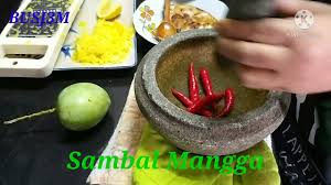 Mangga kweni, kupas • cabe rawit, goreng • terasi goreng • gula • garam. Sambal Mangga Youtube