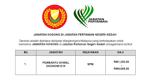 Lebih daripada 10,000 jawatan kosong terkini di seluruh malaysia. Jawatan Kosong Di Jabatan Pertanian Negeri Kedah Jobcari Com Jawatan Kosong Terkini
