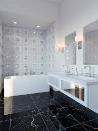 Black And White Marble Floor Bathroom Tonya Comer Boulevard White Carrara Tile Mirror On Tilebar Com White Marble Bathrooms Black Marble Bathroom Bathrooms Remodel