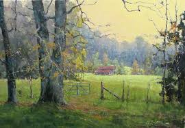 Open Gate Watercolor Art Landscape Austin Art Landscape Paintings