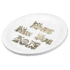 Happy New Year 2019 Stars Gold And White Elegant Paper Plate Zazzle Com Paper Plates Happy New Year 2019 Holiday Diy