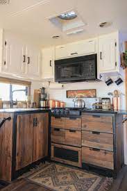 Reclaimed Wood Kitchen Cabinets Inside Rv Mountainmodernlife Com In 2020 Reclaimed Kitchen Reclaimed Kitchen Cabinets Reclaimed Wood Kitchen
