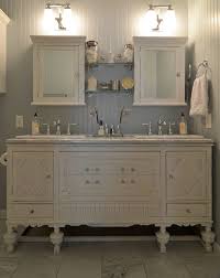 Vintage Bathroom Vanity Bathroom Eclectic With Bead Board Blue Cabinet With Images Diy Vintage Decor Bathroom Vanity Remodel Bathroom Vanity Decor
