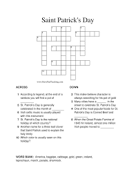Check spelling or type a new query. St Patrick S Day Crossword Puzzle Worksheet Have Fun Teaching
