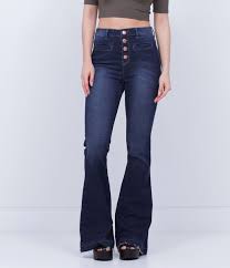 Calça Jeans Feminina De Marca Famosa Calca Feminina Modelo Flare Cintura Alta Com Botoes Frontais Marca Blue Steel Tecido Jeans Composicao 98 Ideias Fashion Calca Flare Roupas