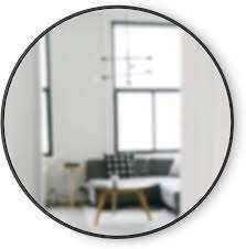 Shop our large selection of umbra picture frames, photo displays, furniture, desk accessories, wall décors, jewellery trays and more. Amazon Com Umbra 358370 040 Hub Wall Mirror With Rubber Frame 37 Inch Round Wall Mirror For Entryways Washrooms Living Rooms And More Doubles As Modern Wall Art Black Home Kitchen