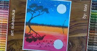 Cara membuat cat dinding motif aqua 13 creative wall painting hacks and designs wall painting geometric 3d patterns cara membuat anak tangga yang mudah, cepat dan praktis cara melukis pohon kelapa dan sunset di pantai 33 ideias de pintura de parede. Cara Mudah Menggambar Pemandangan Siang Dan Malam Gambar Siluet Mengguna Lukisan Ilustrasi Kartu Lucu