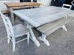 Check spelling or type a new query. 7ft Rustic Farmhouse Table Set With Benches And Chairs And Etsy