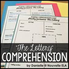 Comprehension Chart The Lottery By Shirley Jackson Comprehension Shirley Jackson Chart