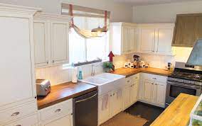 It doesn't need any special sealers or cleaners, and it's stain resistant. Remodelaholic How To Create Faux Reclaimed Wood Countertops