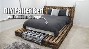 In this article, we will concentrate on making a double queen pallet bed. Diy Pallet Bed With Hidden Storage Youtube