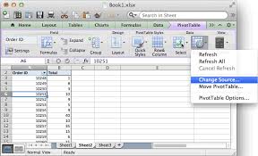 ms excel 2011 for mac how to change data source for a pivot