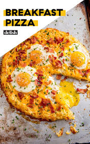 Breakfast Pizza Has A Crispy Hash Brown Crust Recipe Breakfast Pizza Recipe Breakfast Pizza Breakfast Recipes