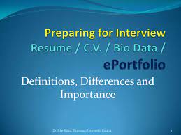 Cv vs resume vs biodata: Resume C V Biodata And Eportfolio