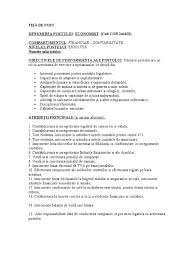 Persoana respectiva va fi responsabila de parcul. FisÄ De Post Economist Contabil