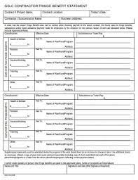 Your personal benefits statement provides the estimated value of benefits available to an employee or his/her survivors in the event of voluntary retirement, disability retirement, or death. Free 5 Contractor Fringe Benefit Statement Samples In Pdf Ms Word