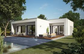 Fertighaus Bungalow Mit Flachdach Bauhaus Architektur Haus Bauen Ideen Inneneinrichtung Architecture Design Interior In 2020 Fertighaus Bungalow Haus Haus Stile