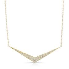 14kt Yellow Gold Diamond Chevron Necklace Chevron Necklace Gold Chevron Necklace Necklace