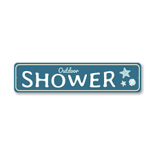 To rinse off after a day at the beach? Outdoor Shower Beach Sign Lizton Sign Shop