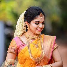 Bride Anu Sree Mua Touchedbythankam To Get Featured Send Your Wedding Or Kerala Bride South Indian Bride Hairstyle Wedding Saree Collection