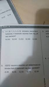 A 0 1 2 3 4 6 Kumesinin Elemanlarini Kullanarak 4 Basamakli Rakamlari Farkli Kac Cift Sayi Eodev Com
