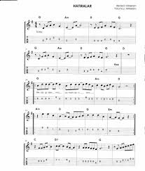 Mirkelam Hatiralar Gitar Notalari Notalara Dokulmus Muzik Gitar Flut