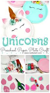 Hi my dear friends, this is complete diy tutorial of unicorn paper flowers set. Paper Plate Unicorn Craft For Preschool Red Ted Art Make Crafting With Kids Easy Fun