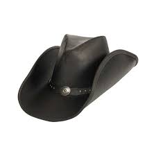 Minnetonka Silverton Dude Hat Size S 21 12 Black Ruff Leather