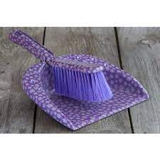 Dust Pan Broom Set With Bright Purple Background Light Purple And Pin Flowers Purple Rhinestones And Bright Purple Bristles Purple Love Purple Purple Hands