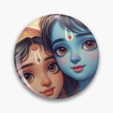 Radha And Krishna Pins and Buttons for Sale
