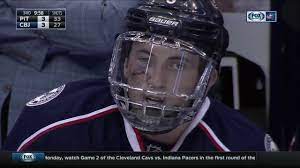 The columbus blue jackets (often simply referred to as the jackets or by the initialism cbj) are a professional ice hockey team based in columbus, ohio.they compete in the national hockey league (nhl) as a member of the metropolitan division in the eastern conference. Blue Jackets Zach Werenski Returns To Playoff Game With Black Eye Face Shield Youtube