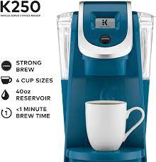 Keurig quality at our most welcoming price. Keurig K250 Coffee Maker Single Serve K Cup Pod Coffee Brewer With Strength Control Peacock Blue Walmart Com Walmart Com