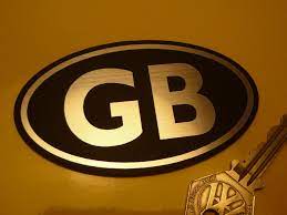 Gb sticker for aluminium car. Gb Black Silver Id Plate Laser Cut Self Adhesive Bike Or Car Badge 3 75