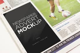 A top down view of a stack of 3 half fold newspapers & an opened broadsheet newspaper (12.4x22.5) displaying 1/2 page advertising space. 6 Newspaper Advert Mockups On Behance