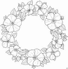 Flower Wreath Coloring Page Inspirational Blumenkranz Ausmalbild Malvorlage Blumen Flower Coloring Pages Coloring Pages Flower Designs