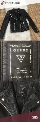 Guess Black Leather Moto Jacket Xs Black Leather Moto Jacket Leather Moto Jacket Leather Moto