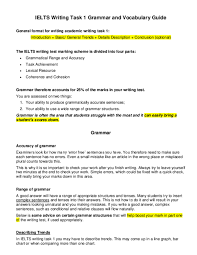 Doc Summary Of Grammar Vocabulary For Ielts Writing Task